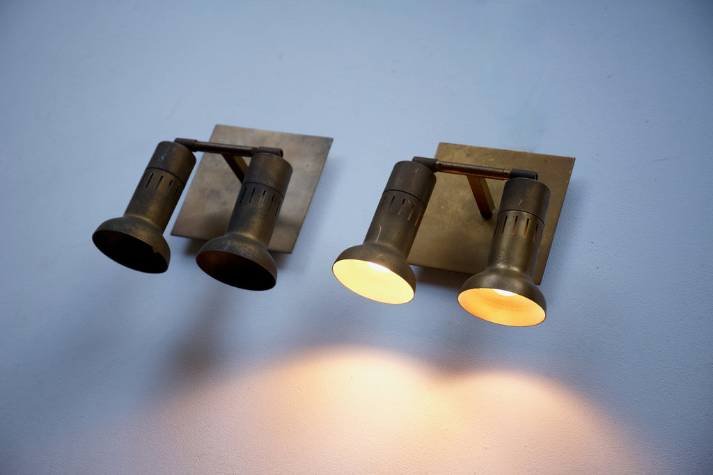 1970's Brass Double Spot Light