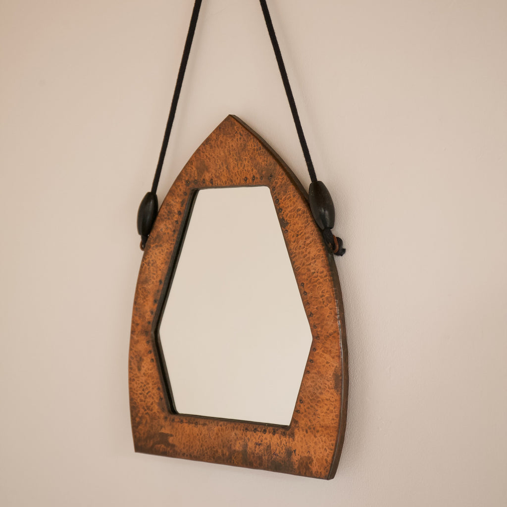 Dutch School Arts and Crafts Copper Mirror