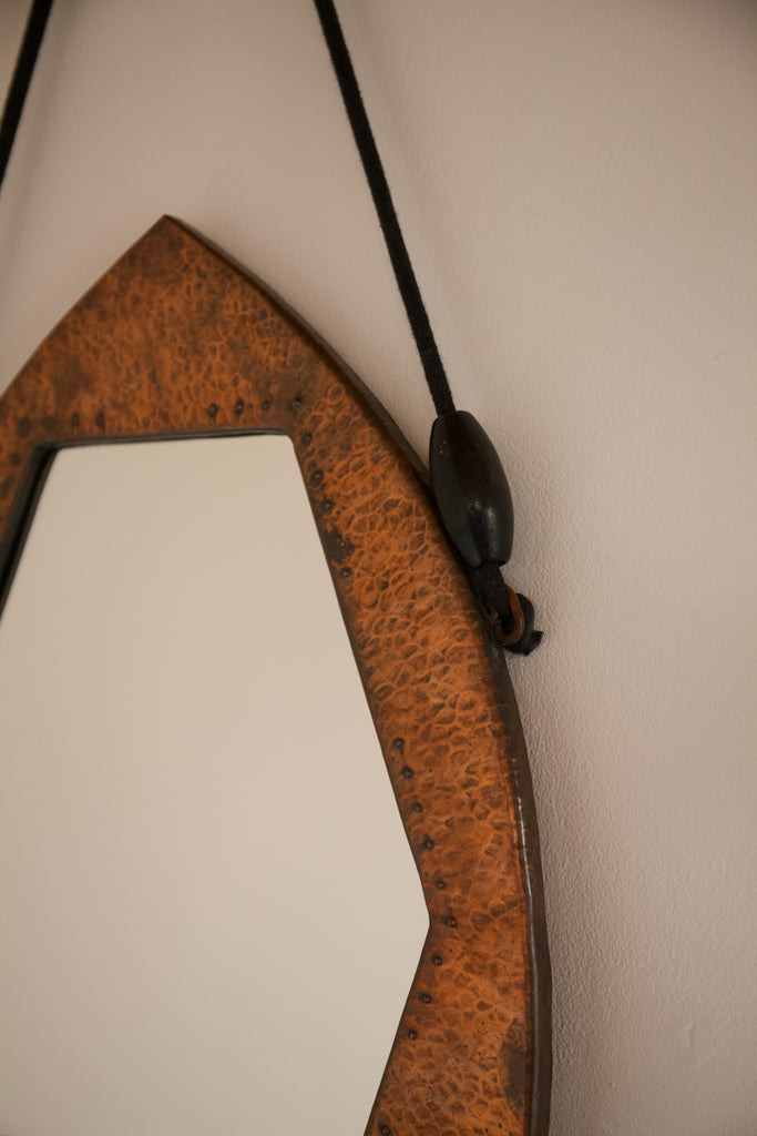 Dutch School Arts and Crafts Copper Mirror
