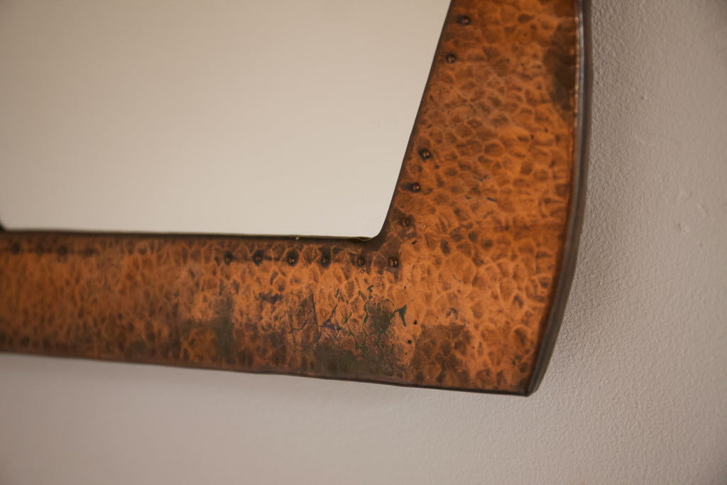 Dutch School Arts and Crafts Copper Mirror