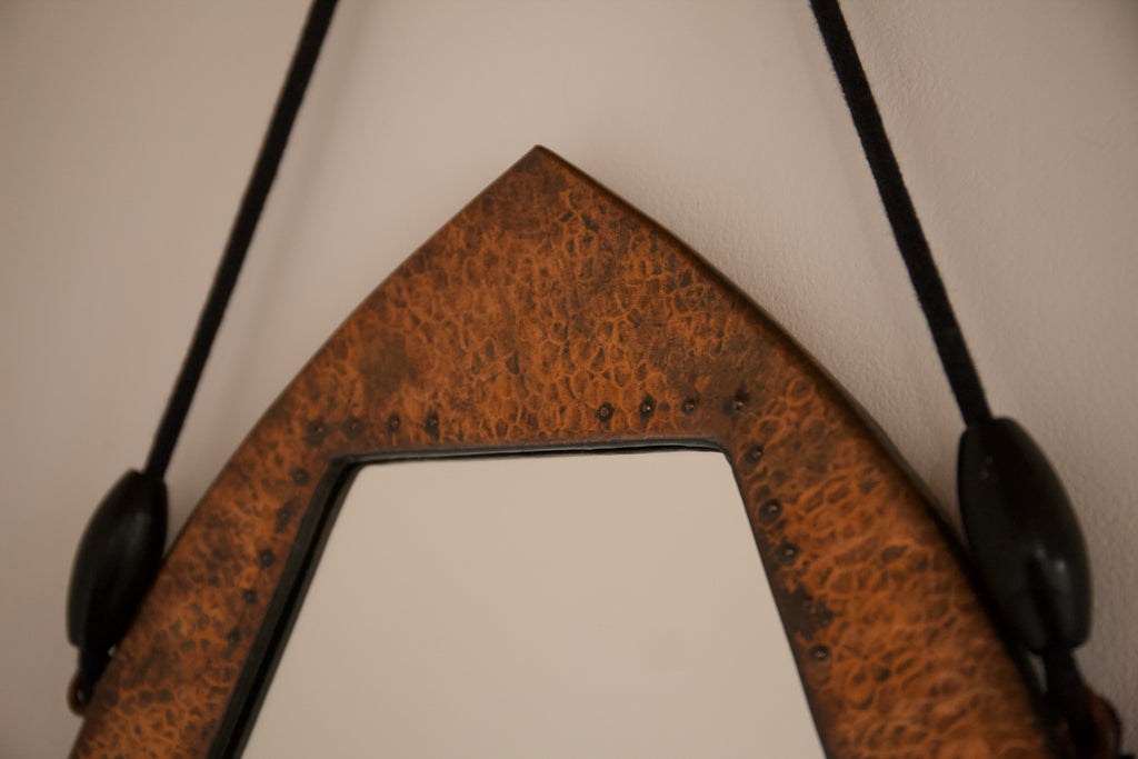 Dutch School Arts and Crafts Copper Mirror