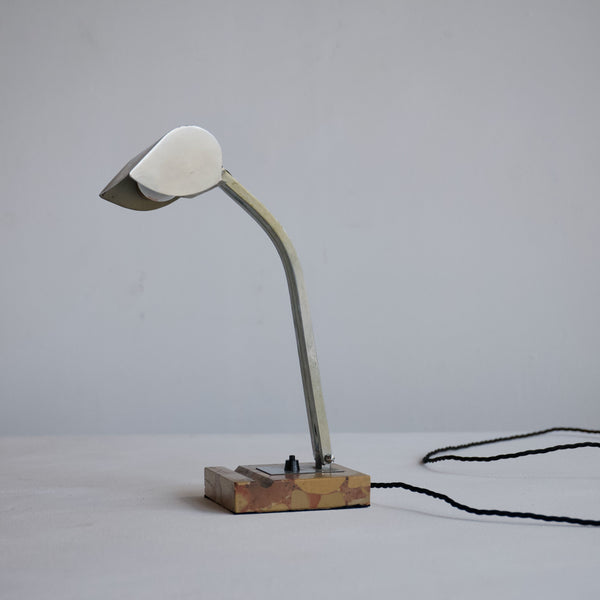 Art Deco Nickel and Marble Table Lamp