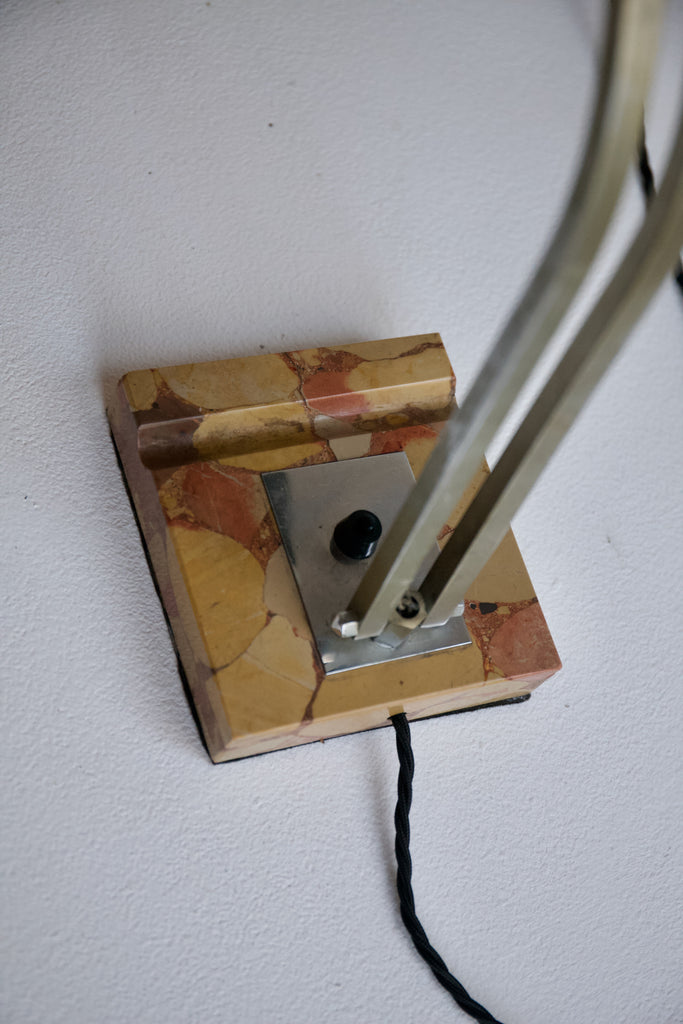 Art Deco Nickel and Marble Table Lamp