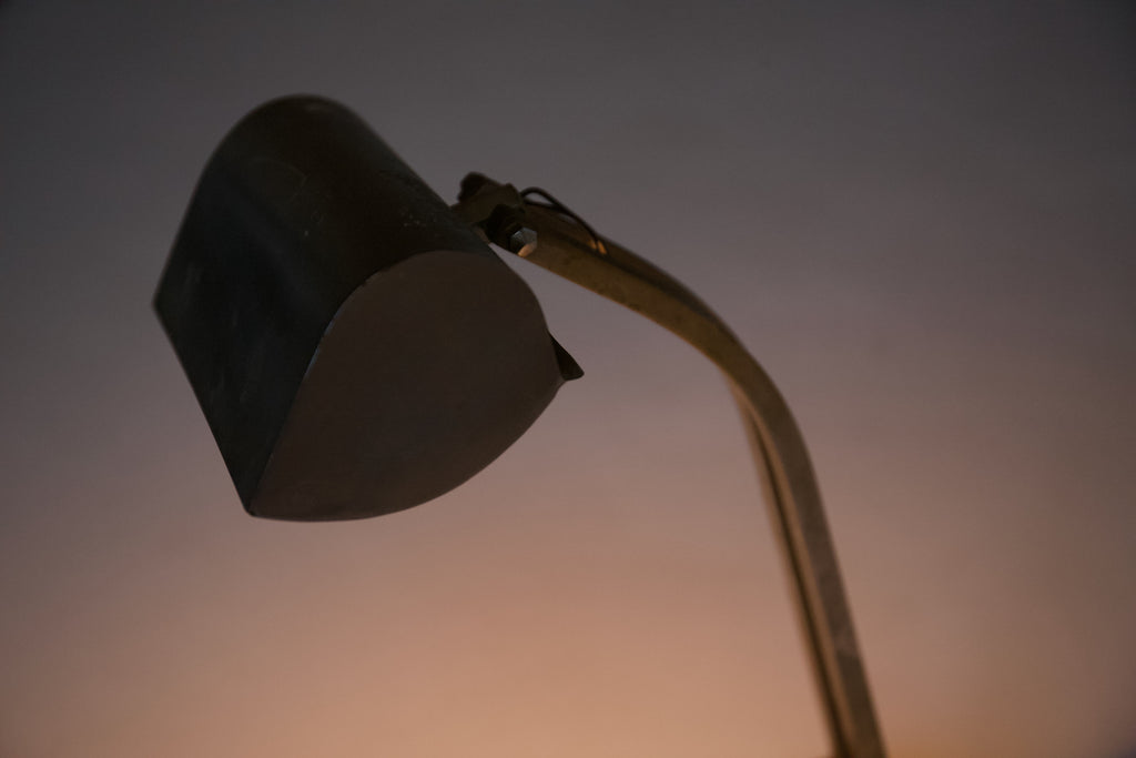 Art Deco Nickel and Marble Table Lamp