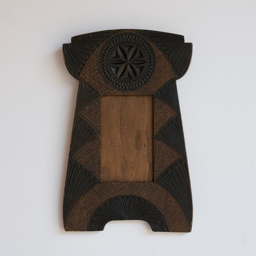 Arts & Crafts Frisian Chip Carved Picture Frame