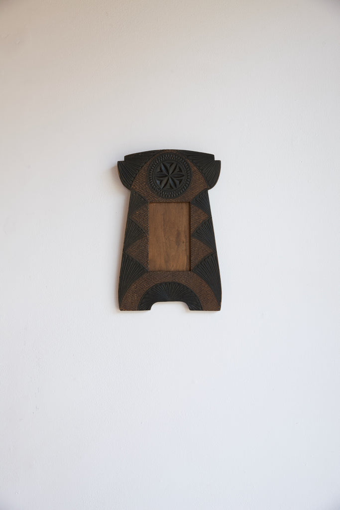 Arts & Crafts Frisian Chip Carved Picture Frame