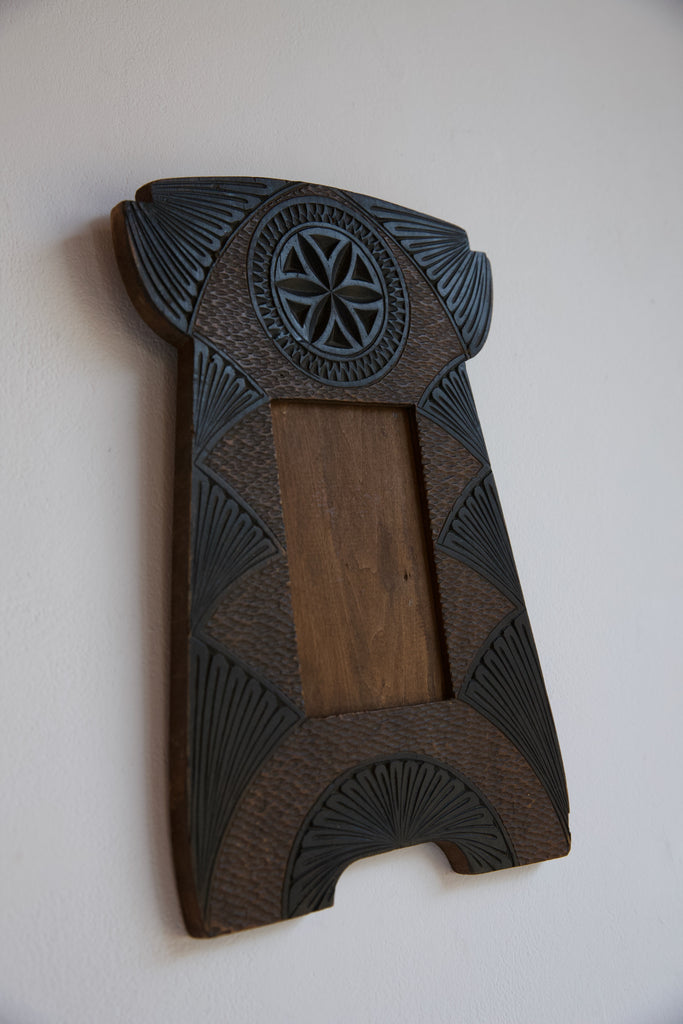 Arts & Crafts Frisian Chip Carved Picture Frame