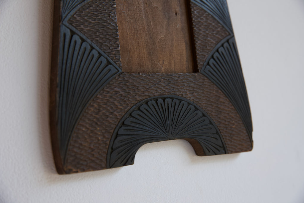 Arts & Crafts Frisian Chip Carved Picture Frame