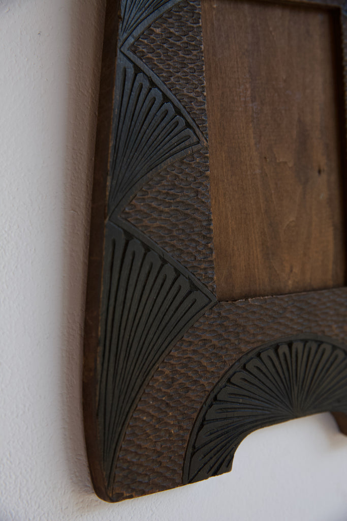 Arts & Crafts Frisian Chip Carved Picture Frame