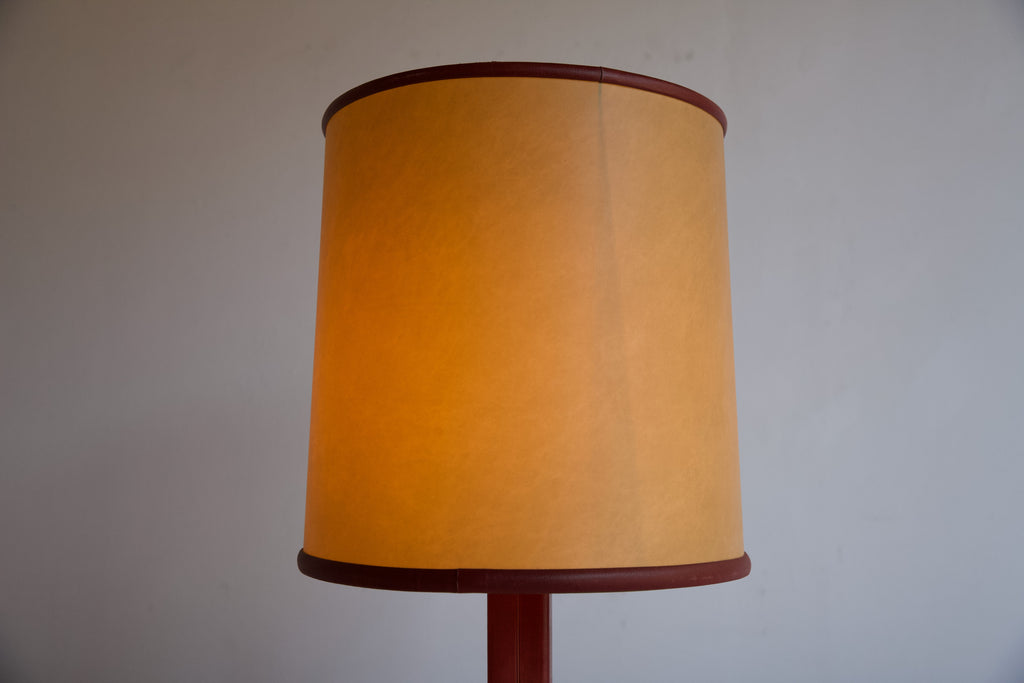 1960's Red Leather Table Lamp