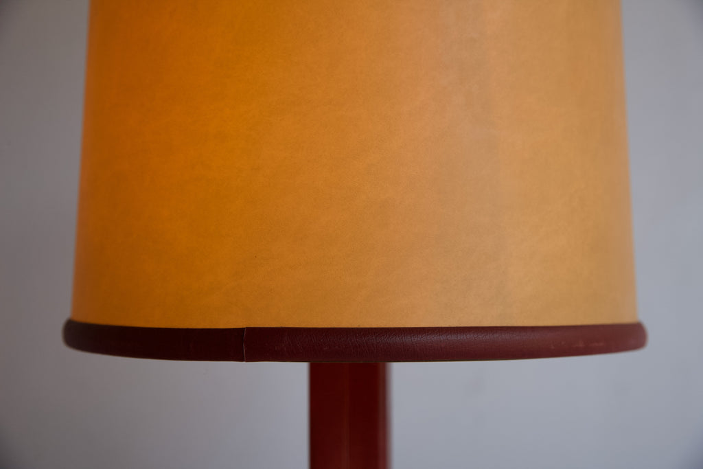 1960's Red Leather Table Lamp