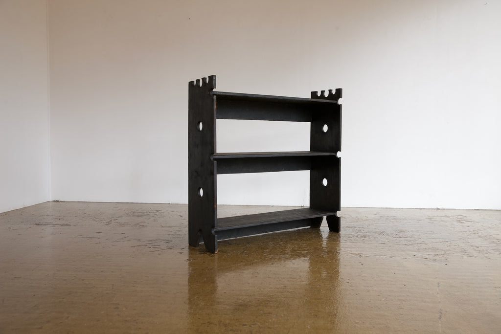 Ebonised Cut Out Bookcase