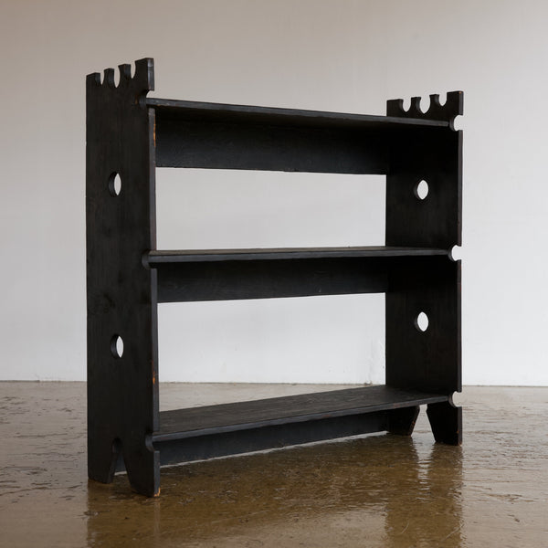 Ebonised Cut Out Bookcase