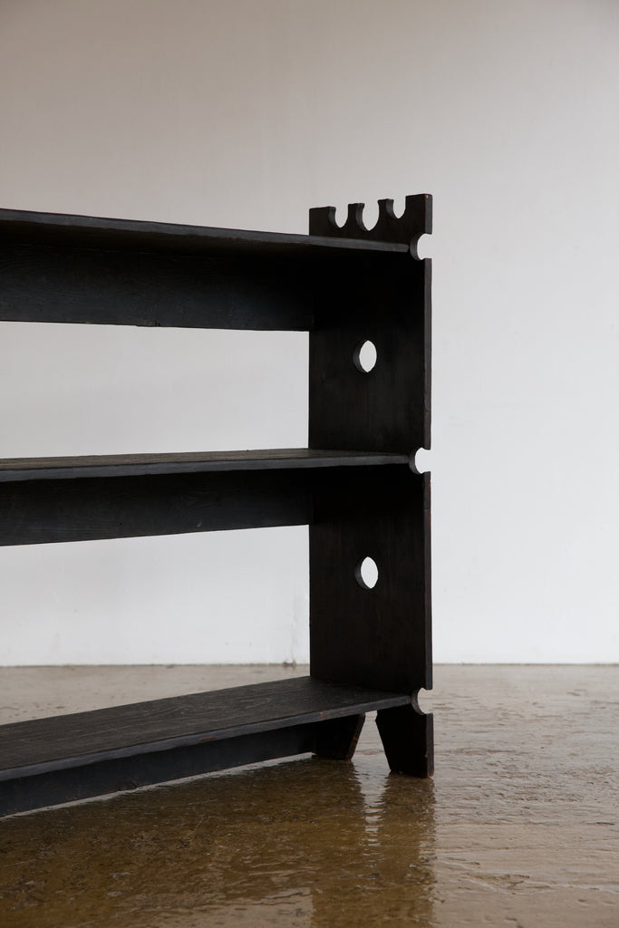 Ebonised Cut Out Bookcase