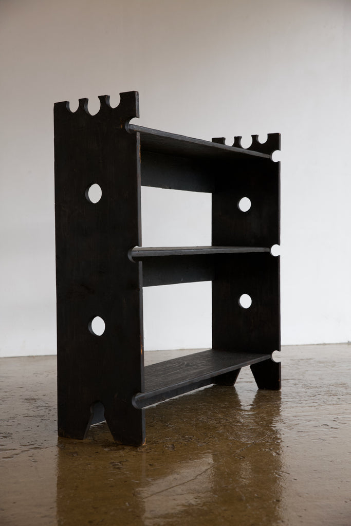 Ebonised Cut Out Bookcase