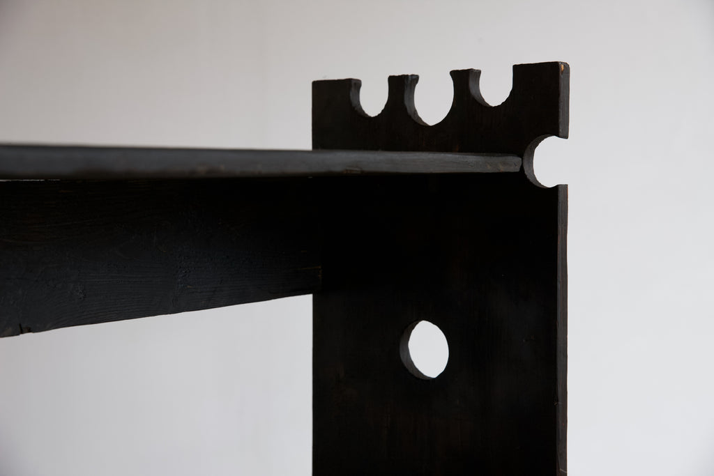 Ebonised Cut Out Bookcase