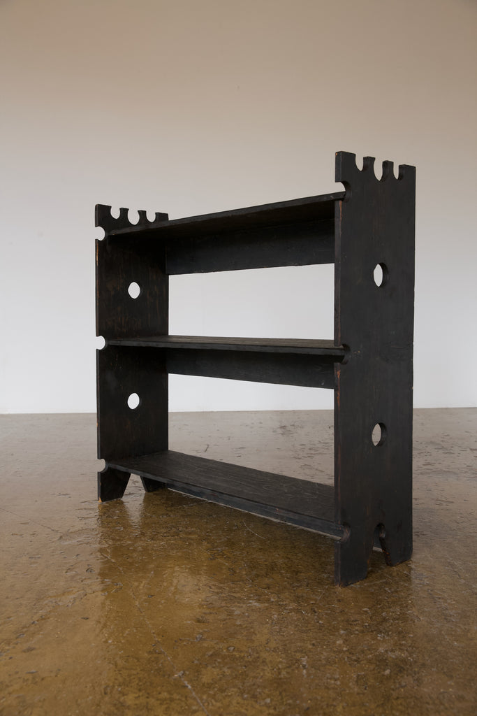 Ebonised Cut Out Bookcase