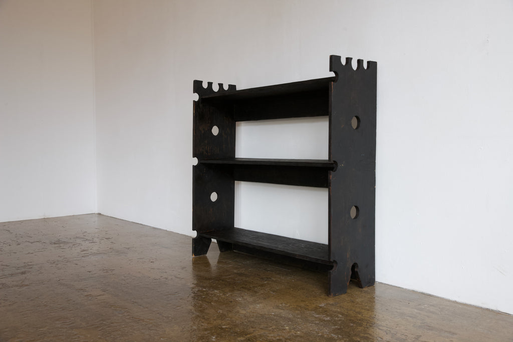 Ebonised Cut Out Bookcase