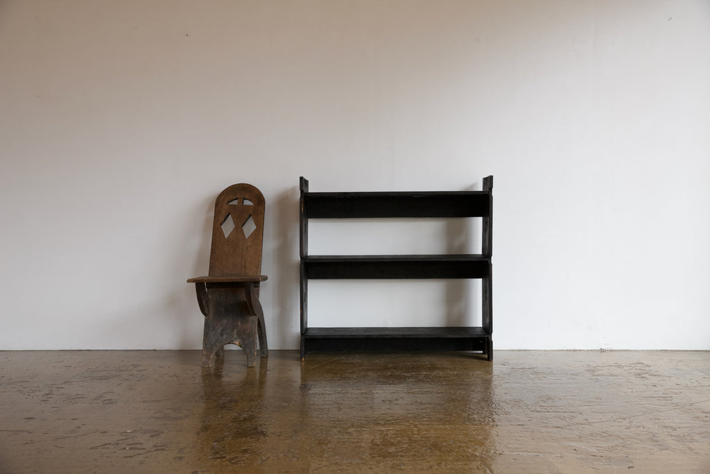 Ebonised Cut Out Bookcase