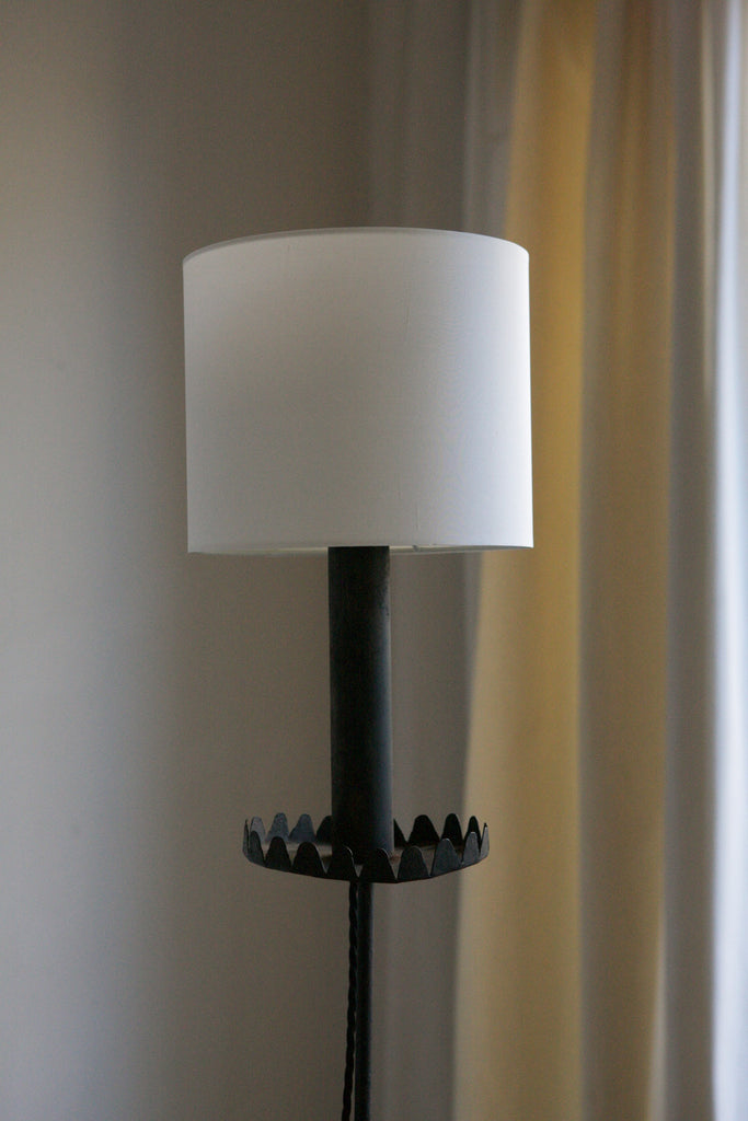 Pair of Floor Lamps with Scalloped Detail