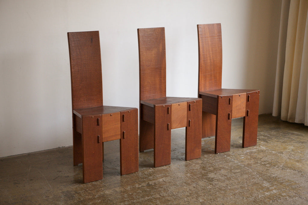 Set of 6 1970's Italian Chairs by Guiseppe Rivadossi